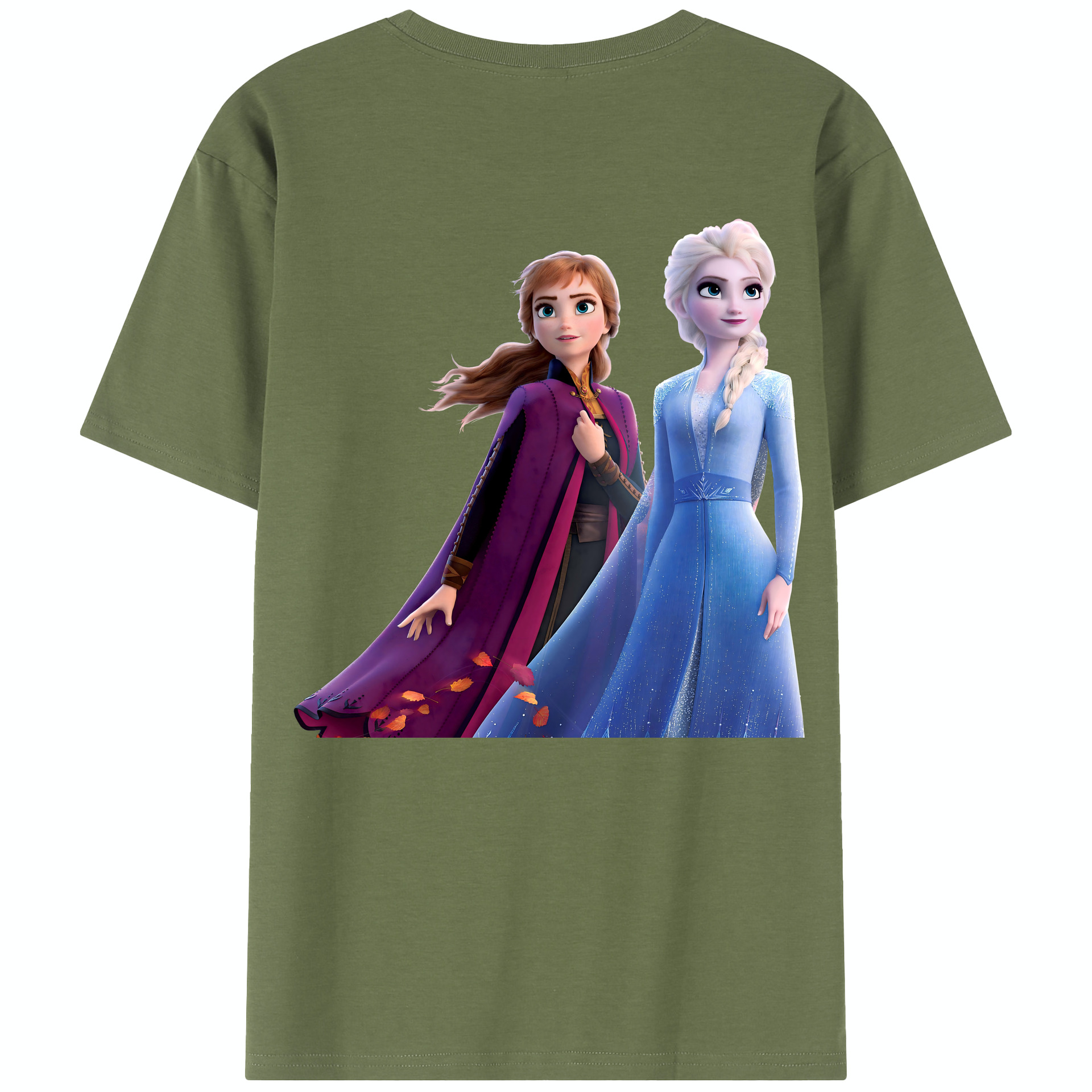 （画像用） アナと雪の女王 アンナ エルサ Frozen Anna Elsa 綿100％半袖Tシャツ（背面プリント）